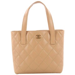 Chanel Surpique Tote Quilted Leather Small