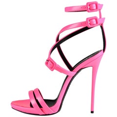 Giuseppe Zanotti NEW Hot Pink Leather Strappy Evening Sandals Heels in Box