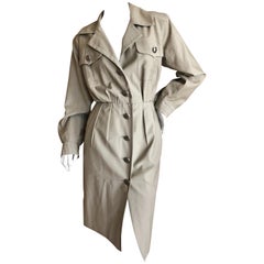Yves Saint Laurent Rive Gauche 1970's Fine Cotton Safari Dress