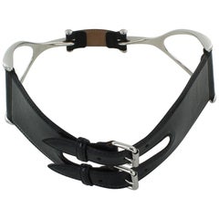 ALEXANDER MCQUEEN Large Belt in Black patent Leather Size 75