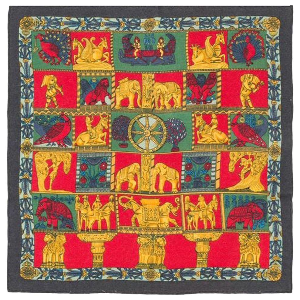  Hermes Multico Ethnic Small Cashmere Scarf 