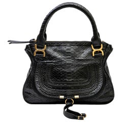 CHLOE 'Marcie' Tasche aus schwarzem Pythonleder