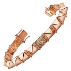 Anita Ko 14KT Rose Gold Medium Spike Bracelet with One Diamond Spike