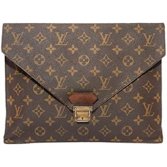 70's, 80's vintage Louis Vuitton monogram Pochette Pliante clutch, document  bag. at 1stDibs