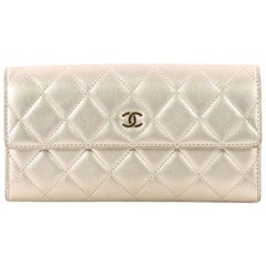 Chanel CC Gusset Flap Wallet Quilted Lambskin Long