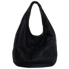 Bottega Veneta Schwarz Cervo Hirschleder Große Baseball Hobo Tasche