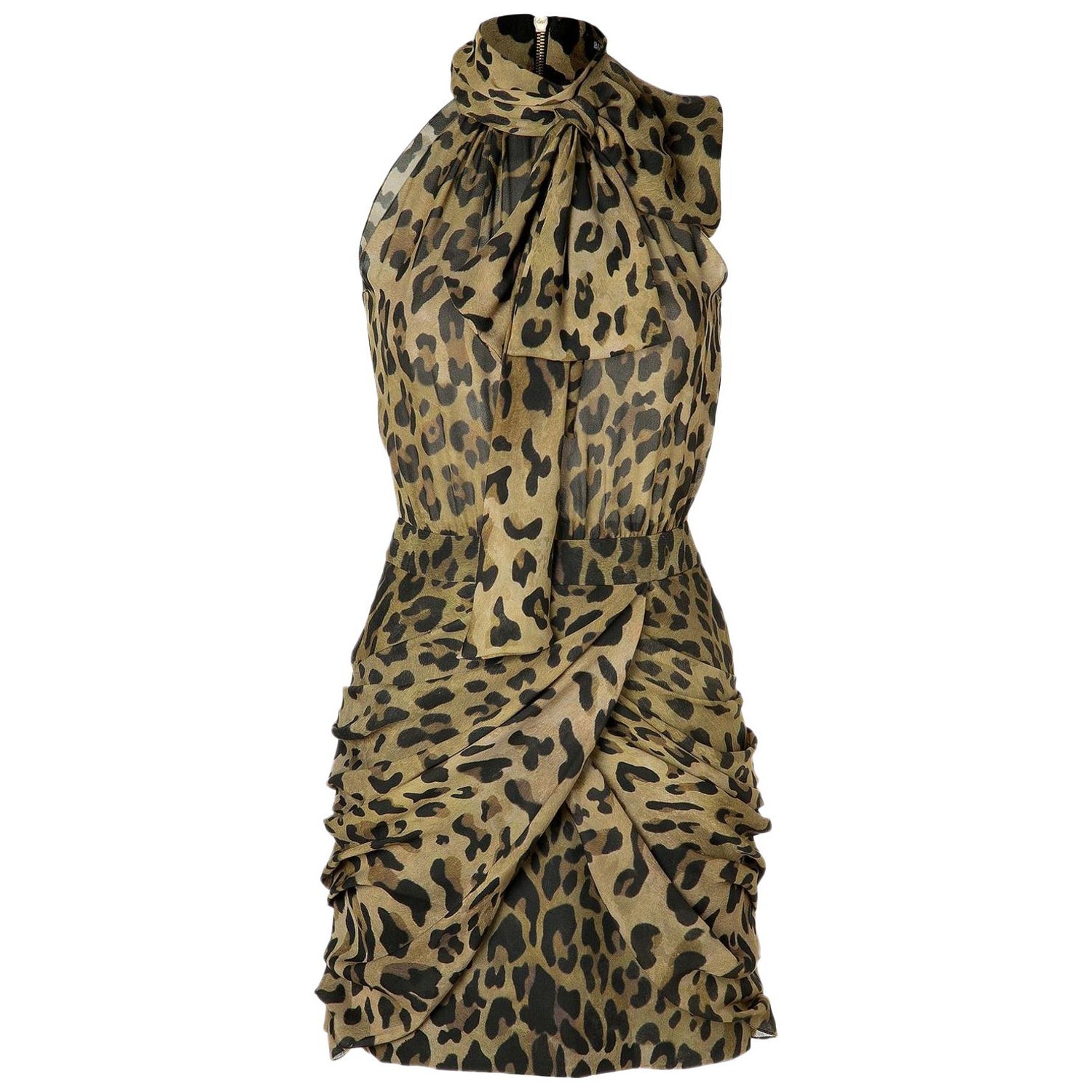 Balmain Leopard-Print Silk Dress For Sale at 1stDibs | balmain gold dress,  silk leopard dress, leopard silk dress