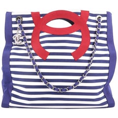 Chanel Pre-Fall 2018 Deauville Striped Canvas Shopping Tote Bag ○ Labellov  ○ Buy and Sell Authentic Luxury