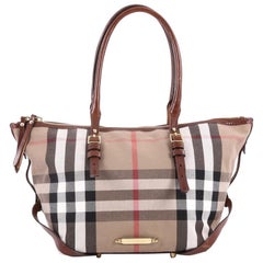 Burberry Bridle Salisbury Tote House Check Canvas Small 