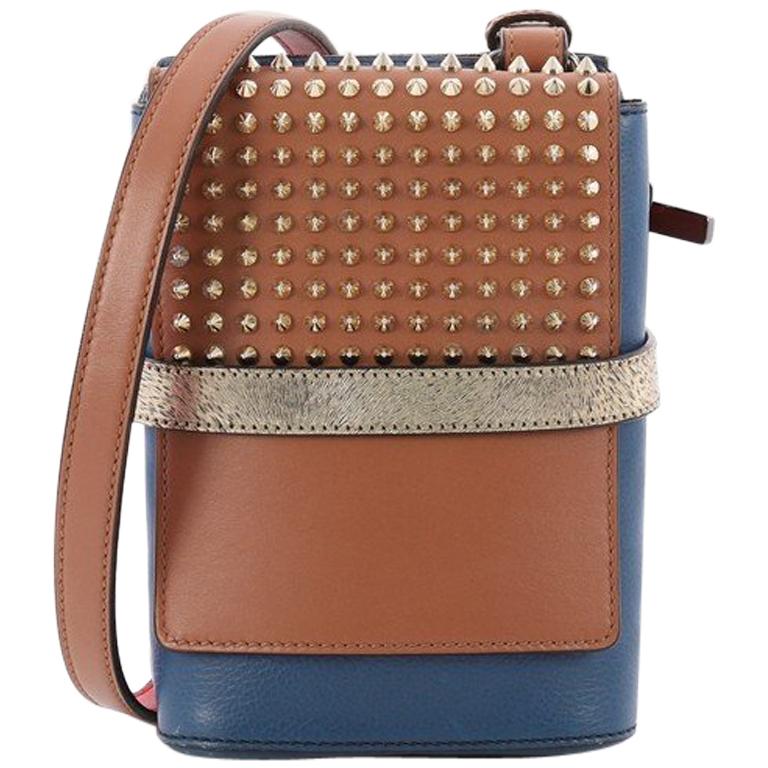 Christian Louboutin Benech Reporter Bag Spiked Leather