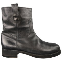 Maison Martin Margiela Black Leather Chunky Sole Biker Boots