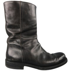 Yves Saint Laurent Black Leather Biker Boots / Shoes