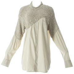 Matsuda knitted sweater with attached striped shirt, circa 1990