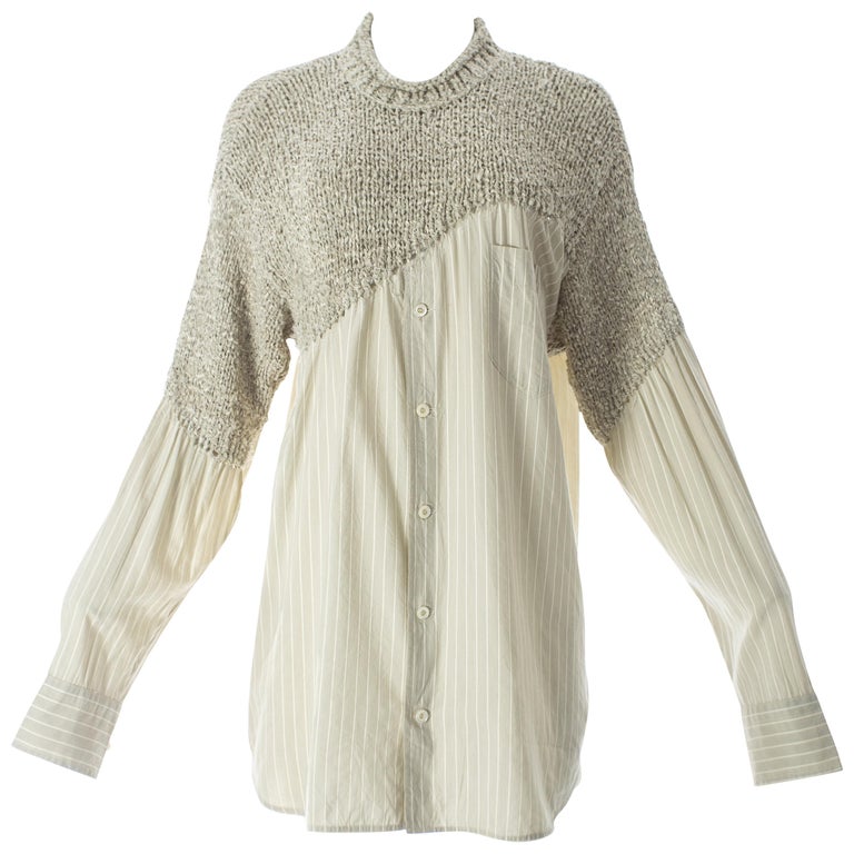 Matsuda knitted sweater with attached striped shirt, circa 1990 For ...