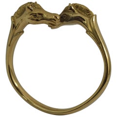 Collector's Vintage Golden  Silver Hermes "Au Galop" Bracelet