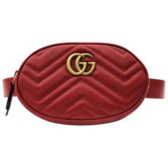 Used Gucci Belt Bag Red Leather  2018