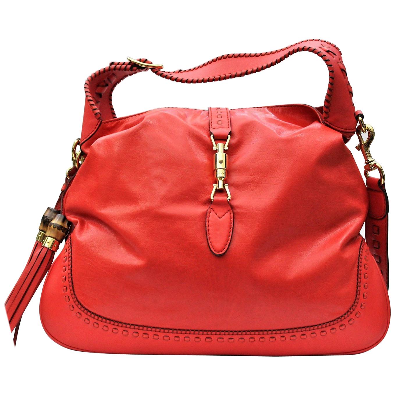 Gucci Red Leather Shoulder Bag