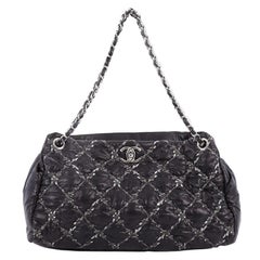 Chanel Tweed on Stitch Tote Quilted Nylon Large