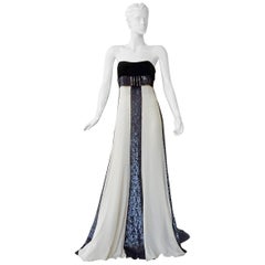 Robe Valentino Red Carpet Runway Noir & Blanc perlé Robe Gown