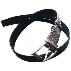 Crocodile belt for men with 4 cm Made in Italy buckle