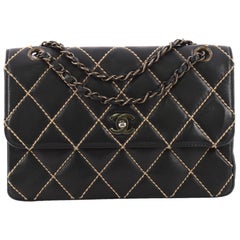 Chanel Surpique Flap Bag Quilted Leather Medium 