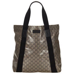 Gucci Brown x Black Guccissima Coated Canvas Tote Bag