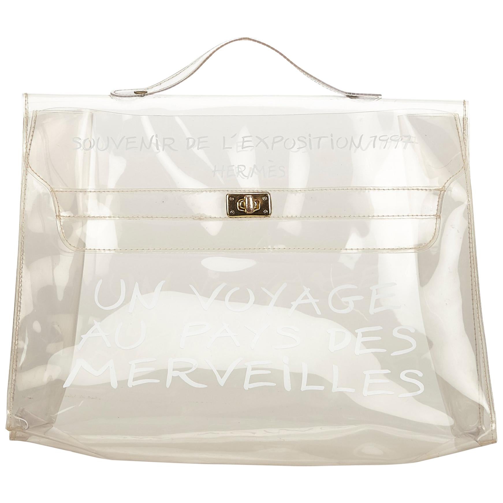 Hermes White Vinyl Kelly Bag