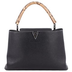 Louis Vuitton Capucines Handbag Leather and Python MM