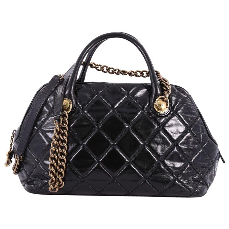 Chanel Castle Rock Bowler Bag Quilted Glazed Calfskin Medium