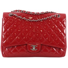 Chanel Classic Single Flap Bag Quilted Patent Maxi