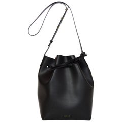 Mansur Gavriel Black/Dolly Pink Interior Leather Large Bucket Bag With Insert