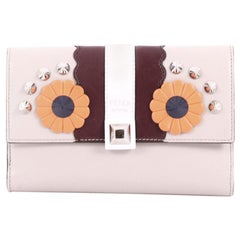 Fendi Hypnoteyes Trifold Wallet Embellished Leather