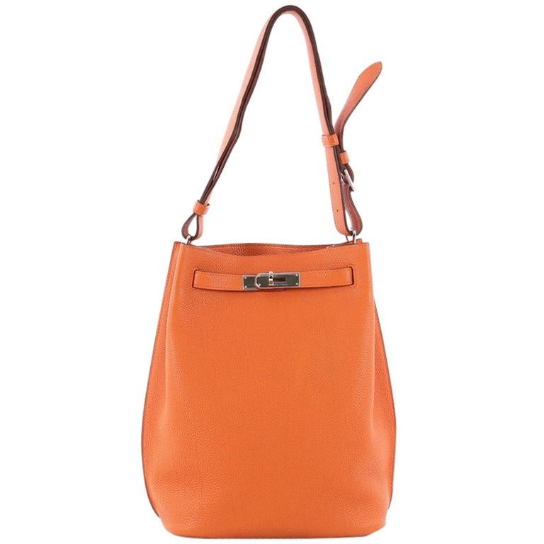 HERMES SO Kelly 22 Shoulder Bag N Togo leather Orange SHW Used