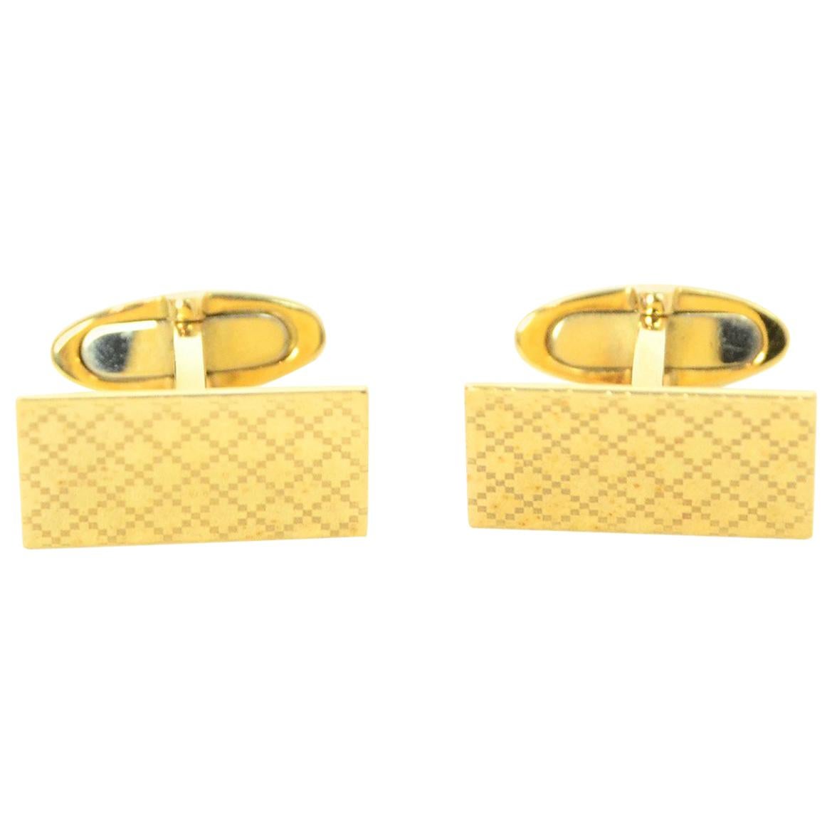 Gucci Men's Yellow Gold Diamantissima Cufflinks with Pillow 
