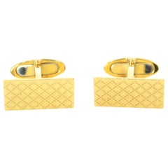 Gucci Men's Yellow Gold Diamantissima Cufflinks with Pillow