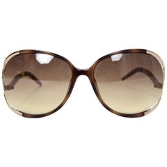Roberto Cavalli Havanna Braun Hamal Sonnenbrille mit Goldtone Schlange Seiten