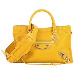 Balenciaga City Classic Studs Metallic Edge Handbag Leather Small