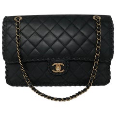 Chanel Black Happy Stitch Limited Edition Jumbo Tasche