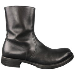 Miu Miu Black Leather Men's Ankle Boots Shoes