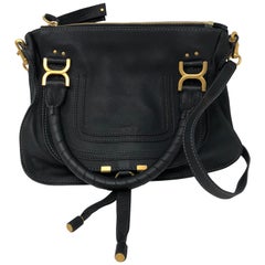 Used Chloe Black Marcie Medium Satchel Bag