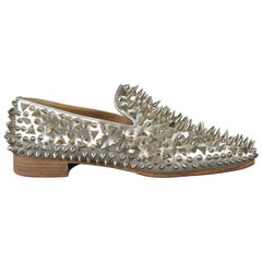 Christian Louboutin Silber Spike Leder Dandy Pik Pik Loafers