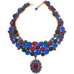 Rare 1970's Mademoiselle Chanel  Byzantine Necklace by Gripoix