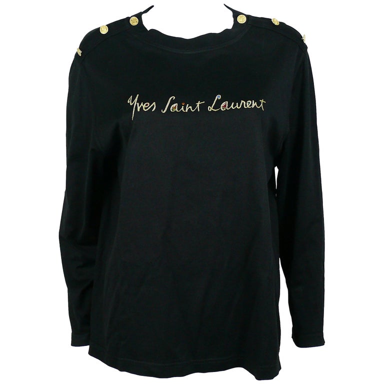Godkendelse frygt Sobriquette Yves Saint Laurent YSL Vintage Signature Black Top For Sale at 1stDibs