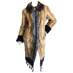 Yves Saint Laurent Luxurious Embellished Chinchilla Fur Coat