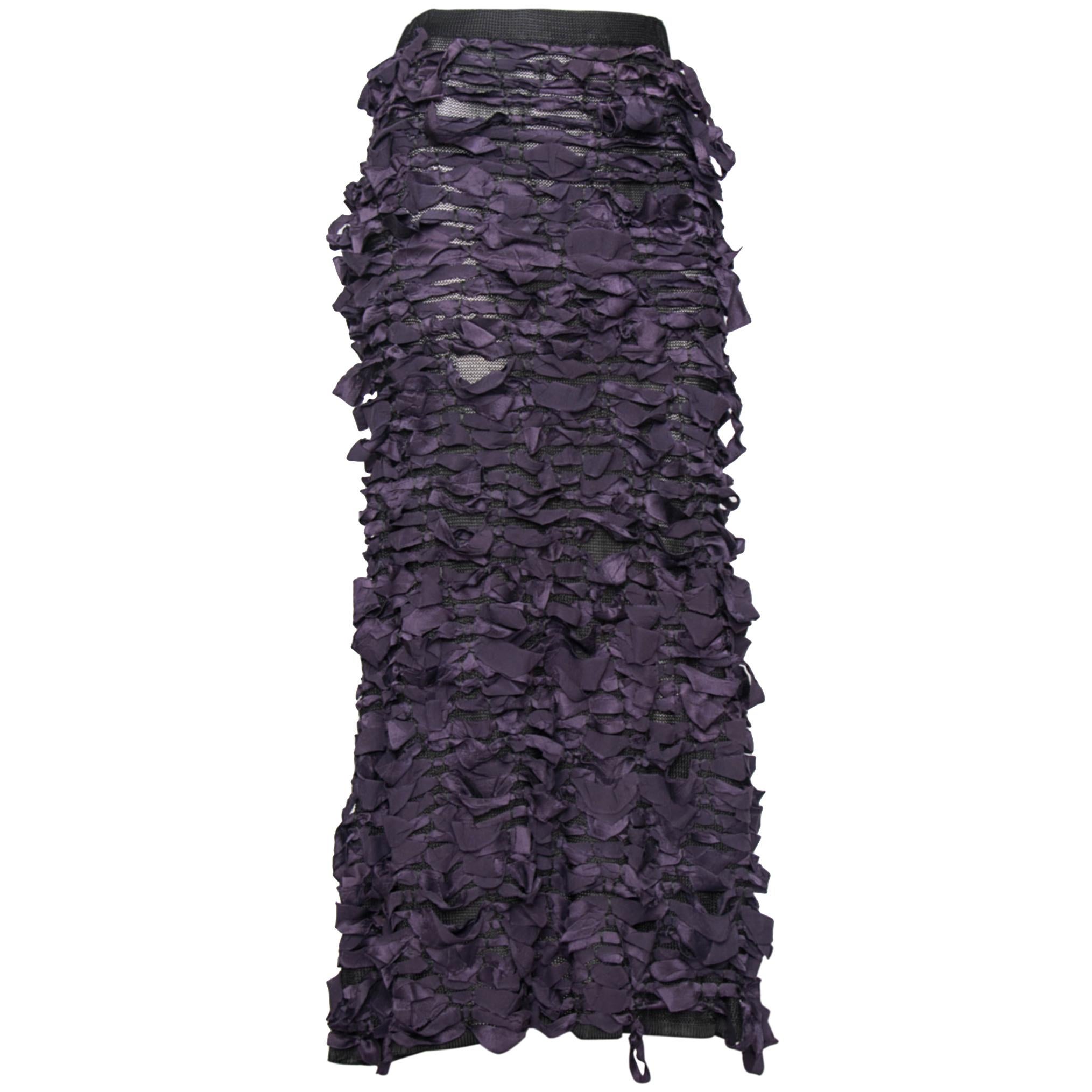 Yves Saint Laurent by Tom Ford Vintage Raw Ribbon Skirt, Fall 2001  For Sale