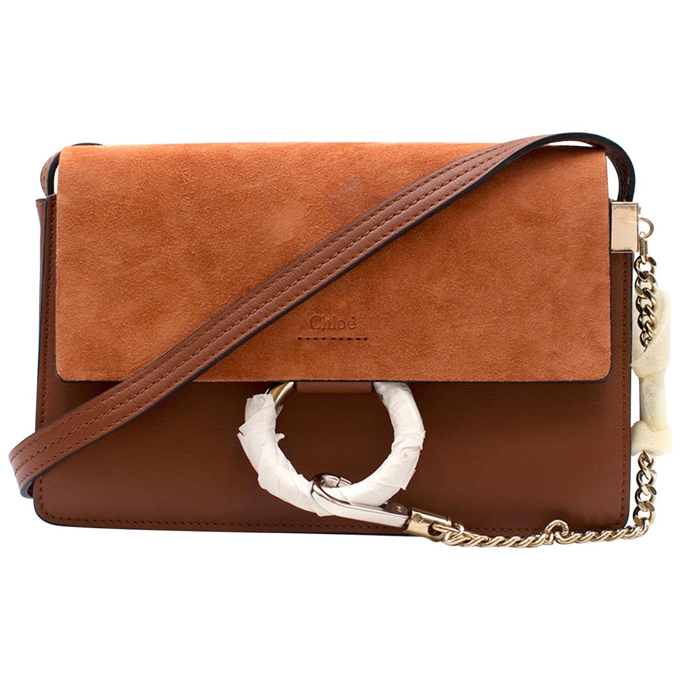 Chloe Faye Leather and Suede Crossbody Bag For Sale