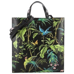 Gucci Convertible Soft Open Tote Tropical Print Leather Tall