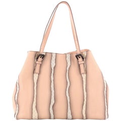 Bottega Veneta A-Shape Glimmer Tote Washed Nappa Leather with Intrecciato Detail
