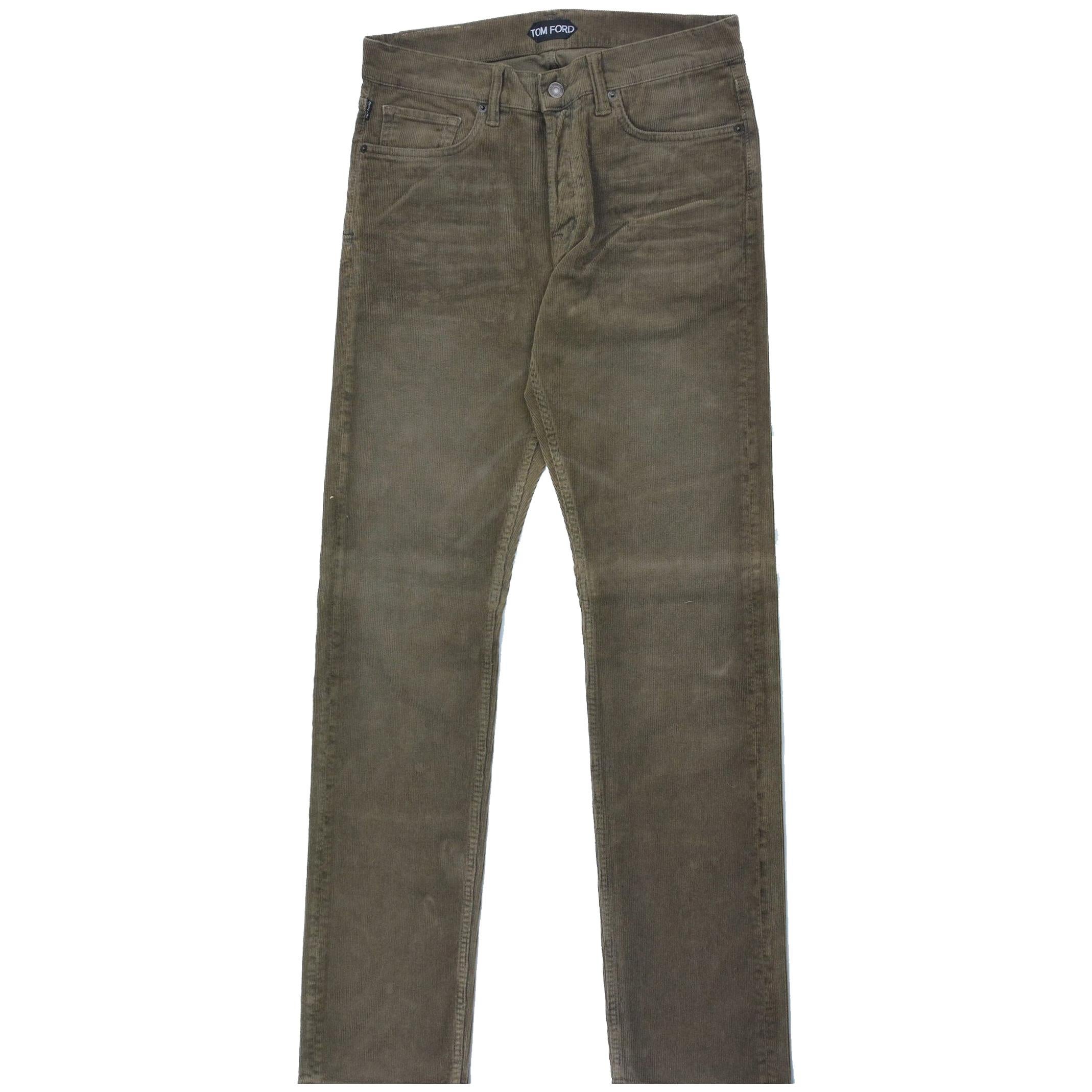 Tom Ford Mens Dark Brown Corduroy Straight Jeans For Sale at 1stDibs