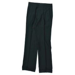 Tom Ford Mens Black Wool Blend Pleated Trousers